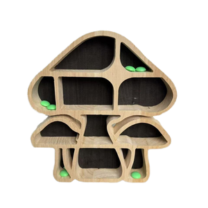 Étagère murale en bois artisanale en forme de champignon, présentoir à cristaux, support flottant - Product Image 3