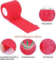 Bandage Cohésif Élastique Auto-Adhésif Non Tissé Facilement Déchirable de 2 Pouces avec Logo Personnalisé OEM, Rouleau de Bandage Vétérinaire pour Chevaux et Animaux de Compagnie, Vente en Gros