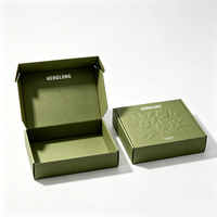 Boîte en papier vert gaufré personnalisée avec logo imprimé, boîte d'expédition pliable pour emballage cadeau de parfum et de soins de la peau