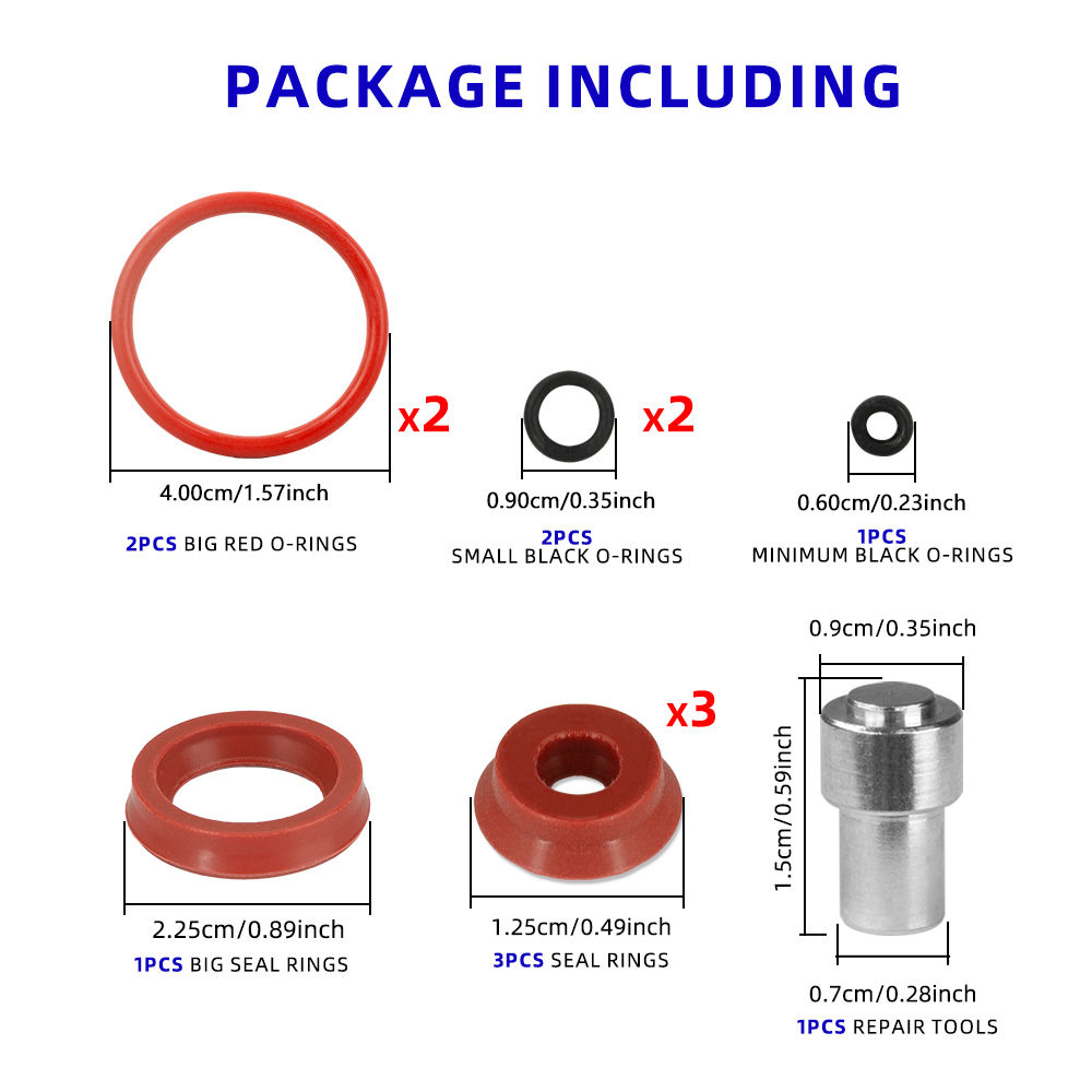 Rouge (1 outil de réparation, 9 joints d'étanchéité)