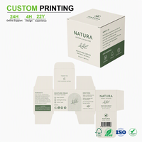 Boîte personnalisée pour crème de soin, finition mate, blanc crème, vert forêt, carton pliable à rabat pour emballage cosmétique, vente en gros