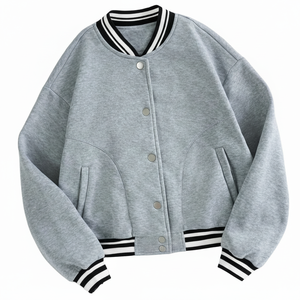 OEM chaqueta universitaria unisex de las mujeres transpirables chaqueta Letterman bordado personalizado acolchado mangas de cuero largo de nailon Spandex - Product Image 1