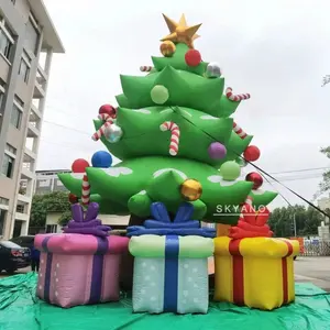 インフレータブルクリスマスツリー彫刻公共広告アートクリスマスツリー彫刻バルーン