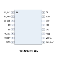 Puce MP3 Waytronic WT2003H4-16S, carte TF, lecteur USB, stockage, puce sonore SOP16