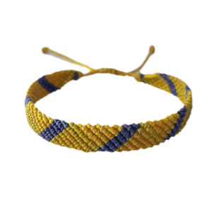 Gelang <span class=keywords><strong>Macrame</strong></span> Boho Hippie Uniseks Tali Lilin Tahan Air dengan Simpul Tangan yang Dapat Disesuaikan untuk Perhiasan Kasual Surfer Bohemia - Product Image 3