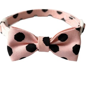 Collier pour chat avec nœud papillon réglable pour chaton et chat adulte, accessoire de mode pour animaux de compagnie, petite taille, motif à pois noir, blanc, rose, jaune - Product Image 5