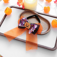 Automne et hiver 2025 nouvelles décorations d'halloween tête de citrouille fantôme araignée collier d'arc pour animaux de compagnie pour chiot chat Halloween