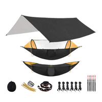 Abri de Tente Baldaquin Imperméable Léger en Bâche de Camping, Pare-Pluie pour Hamac Suspendu, Personnalisable avec Logo, pour Randonnée, Événements Extérieurs et Voyage
