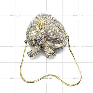 Unique Classic Fashion Evening <b>Clutch</b> Bag for Women with Sparkling Rhinestone Heart Shape for Party Prom - Product Image 3