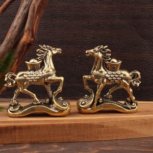Figura de Caballo de Latón, Decoración de Escritorio Feng Shui, Animal del Zodiaco del Año Nuevo Chino, Símbolo de Buena Fortuna, Paquete Individual - Product Image 3