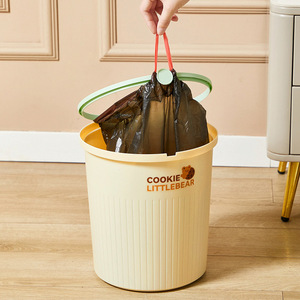 Cookie Littlebear Cylindrical Trash Can 20L 30L Indoor Waste Bin For Kitchen Bathroom Living Room Bedroom Office - Product Image 3