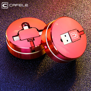 Câble USB rétractable 3 en 1 CAFELE, câble de synchronisation de données Micro USB Type C, câble USB portable flexible de 1 mètre pour iPhone 15 - Product Image 2