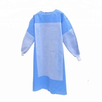 Blouse d'isolement en tissu SMS 35 g/m² avec fermeture auto-agrippante réglable au niveau du cou, stérilisée à l'oxygène stérile, tailles S/M/L/XL/XXL / Fournitures médicales