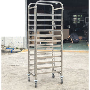 전문 행 트롤리 스테인레스 스틸 15/16/20 계층 빵 트롤리 조립 스테인레스 스틸 베이커리 랙 트롤리 - Product Image 4