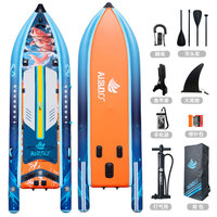 Planche de paddle gonflable avec siège, système 5 ailerons, composite PVC, pour lacs et rivières, planche SUP portable