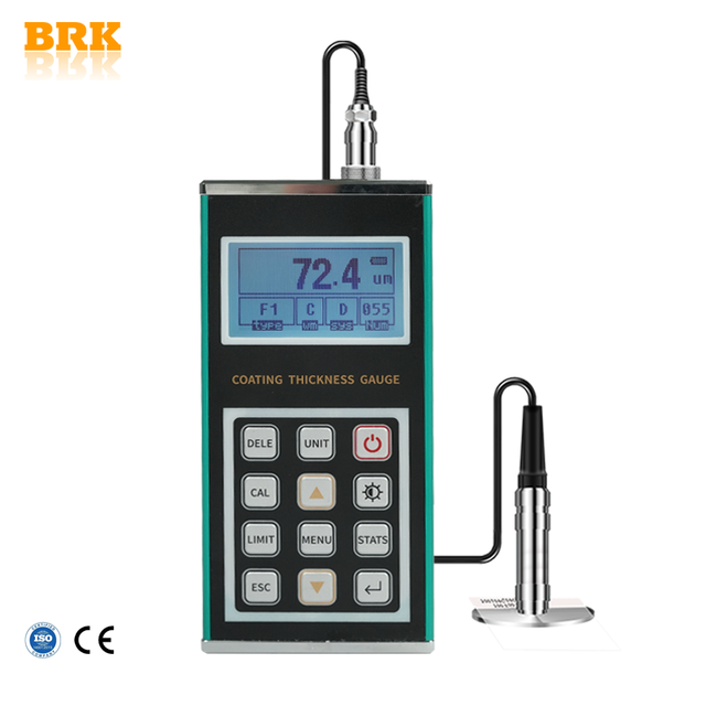 BRK CTN-210B High Accuracy Fe Probe Handheld NDT Magnetic Induction Coating Thickness Gauge Testing Metal Substrate