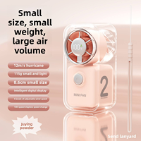 Ventilateur portable futuriste transparent avec écran numérique chromé, 100 vitesses, mini turbo, 2000 mAh, cadeau de luxe
