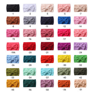 Kids Big Bow Soft Elastic Waffle Hairband Solid Color Double Layer Big Bow Head Wrap Fabric <strong>Baby</strong> Bow <strong>Headband</strong> - Product Image 6