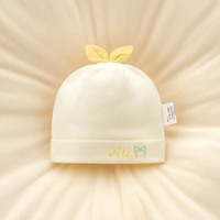 Conjunto de Gorro y Babero para Recién Nacido Cuatro Estaciones, Unisex, Estilo de Dibujos Animados, Suave y Amigable con la Piel, Spandex/Algodón, 0-3 Meses