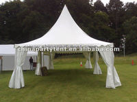 Tente Pagode en Aluminium Personnalisée 4m x 4m pour 20 Personnes, Tente de Réception Extérieure Blanche en PVC pour Restaurant de Plage et Petits Événements