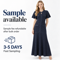 Nouvelle Robe Longue Élégante Française pour Femme 2026 – Couleur Unie, Laine, Simple, Respirante, Faite Main, Style Arabe, Soirée d'Été