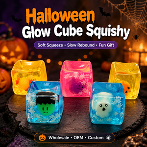 Juguete Blandito TPR Luminoso de Halloween Movidoo, Cubo de Hielo que Brilla en la Oscuridad, Fantasma Frankenstein, Juguete Antiestrés para Mayores de 14 Años - Product Image 1