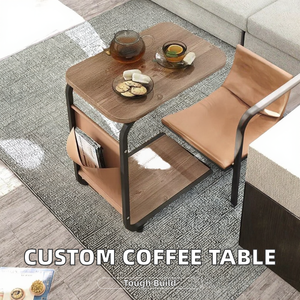 Modern Double Storeable Movable Storage Coffee <b>Table</b> Customizable Home Decoration Environmentally Friendly Solid Wood Living - Product Image 2