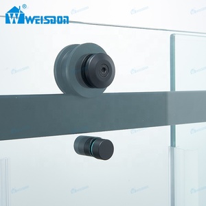 Weisdon <span class=keywords><strong>Pas</strong></span> <span class=keywords><strong>Cher</strong></span> Prix Sans Cadre Simple Coulissante En Acier Inoxydable En Verre Trempé Noir <span class=keywords><strong>Baignoire</strong></span> Porte De Douche - Product Image 6