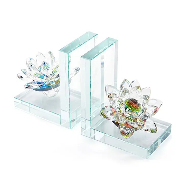 Artesanal de cristal de vidro cristal, decorativo, livro, suporte para livro, prateleira, escritório, casa