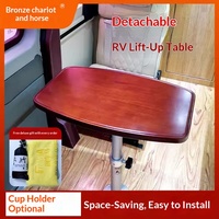 Table relevable en bois massif, hauteur réglable 530-750 mm, pour conversion intérieure de camping-car et véhicule de loisirs (pièces de rechange)