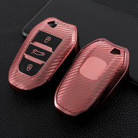 Funda de TPU suave de fibra de carbono para llave de coche, carcasa para Peugeot 408 Citroen Versailles C5X Sega Tianyi, llaveros, llavero, bolsa