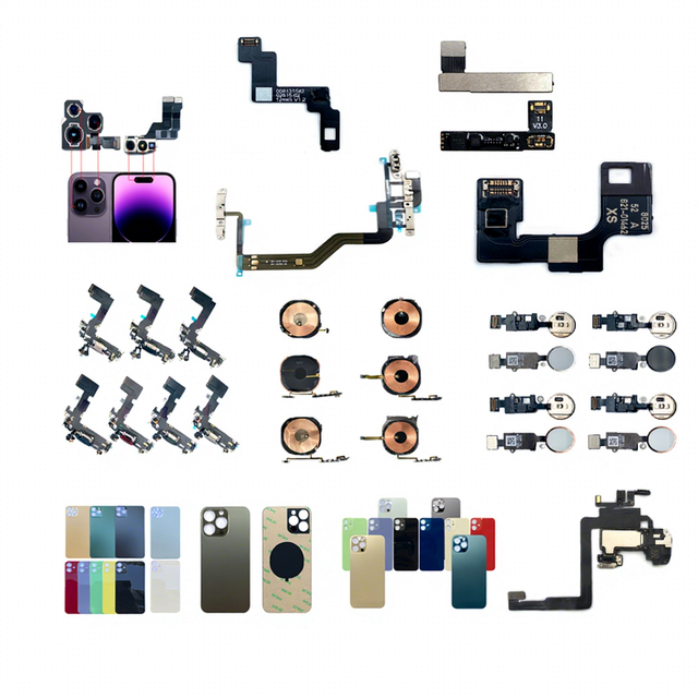 Wholesale Mobile Spare Parts for iphone 11 12 13 14 15 16 17 Pro Max Charging Port Flex Battery Repair Flex Back Cover Housing