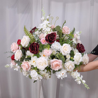 NINI Simulation Décoration Florale Artificielle Rose en Soie Couleur Curry Rose pour Mariage, Anniversaire, Banquet, Hôtel, Centre de Table, Composition Artistique