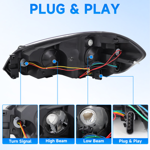 OE AURON 2006-2011 Chevrolet Impala Auto Headlight Kit-White 6000K 6000 Lumens <b>12V</b> 55W <b>Plug</b> Play New 1-Year Retrofit/Upgrade - Product Image 2
