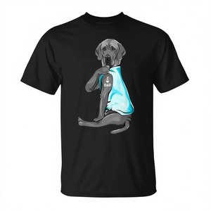T-shirt gris Great Dane I Love Dad Sitting pour la fête des pères - Product Image 2