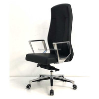 Chaise de bureau ergonomique en aluminium noir pour cadres