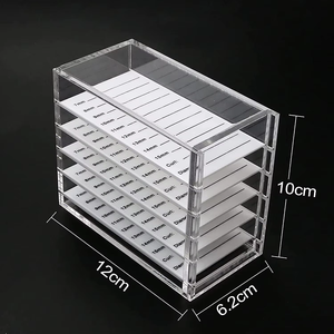 Boîte de rangement pour <span class=keywords><strong>cils</strong></span>, 5 couches de plateaux transparents en acrylique pour extensions de <span class=keywords><strong>cils</strong></span>, étui pour maquillage, greffage de faux <span class=keywords><strong>cils</strong></span> - Product Image 2