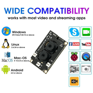 เซ็นเซอร์ GC2053 กล้องโมดูล USB2.0 ความละเอียด 2MP RGB+IR มองเห็นในเวลากลางคืนแบบเลนส์คู่ สำหรับระบบควบคุมการเข้าออกและการตรวจสอบความปลอดภัย - Product Image 3