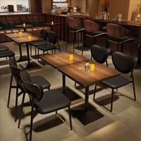 Chaises de table de style rétro pour bar, taverne, café, en PVC, pour zone de réception, café, restauration, restaurant, chaise de négociation