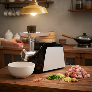 Hachoir à viande électrique multifonctionnel en acier inoxydable avec <span class=keywords><strong>poussoir</strong></span> à saucisses et <span class=keywords><strong>poussoir</strong></span> alimentaire – Vente directe usine - Product Image 1