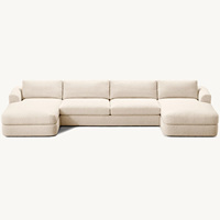 Canapé en tissu bouclé de style luxueux personnalisé Rhoohill, design moderne pour salon, ensemble de canapés en forme de U