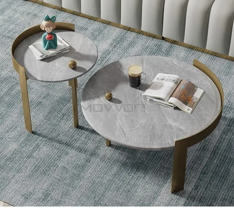 새로운 디자인 현대 디자인 금속 프레임 골드 티 테이블 세트 거실 호텔