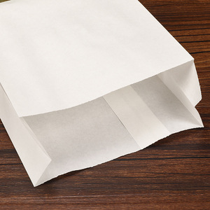 Bolsas de Papel Desechables para Alimentos al por Mayor, 12x20+4cm, para Papas Fritas, Galletas y Bocadillos, Bolsas de Papel Resistentes a la Grasa, Blancas - Product Image 3