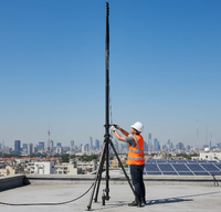 Perche télescopique ovale en fibre de carbone 20m, Perche Télescopique en Carbone / Asta en Carbone pour GNSS, Haute Résistance et Légèreté