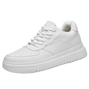 Chaussures rehaussantes invisibles pour hommes, en cuir, décontractées, montantes, noires, style skate, avec talonnette interne - Product Image 6