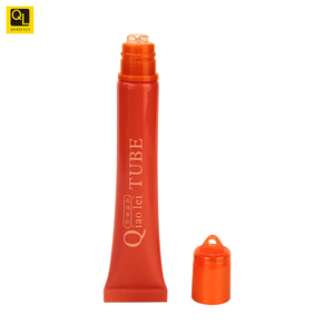Tube cosmétique de 19 mm avec bouchon à trou de suspension, conteneur vide pour <span class=keywords><strong>gloss</strong></span> à lèvres orange avec applicateur conique, impression de logo personnalisée - Product Image 1