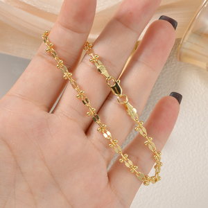 Silky Shimmering Slim Interlocking Geometric Trendy 18K Gold Plated <b>Copper</b> Alloy Women's <b>Bracelet</b>-Dignified Bulk Wholesale - Product Image 2