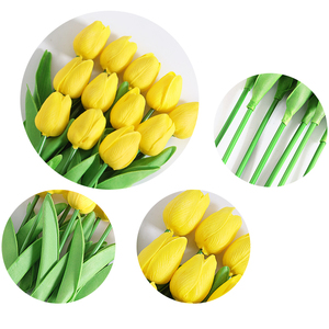 Tulipanes Artificiales de PU en Stock, Flores Falsas con Tacto Real y Conservación de Humedad, Adornos Decorativos, Accesorios de Fotografía - Product Image 3