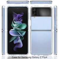 Casing bening Z Flip 4 5 6, pelindung HP TPU + akrilik untuk Samsung Galaxy Z Flip 4 5 6 7 Anti kuning