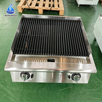 Grill électrique professionnel polyvalent pour comptoir, plaque moitié côtelée et moitié plate, double commande, Teppanyaki de table